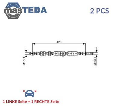 1 987 481 601 BREMSSCHLAUCH BREMSLEITUNG HINTEN BOSCH 2PCS FÜR AUDI A6,A7,4GC