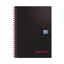 Image of Oxford A5 Black n' Red Notebook Soft Cover Wirebound Perforated 90gsm 10 PACK