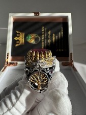 Handcrafted Silver Men Ring Natural Ruby