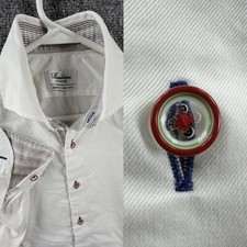 Stenstroms Twofold Super 15 Cotton Fitted Body White Long Sleeve Solid Button Up