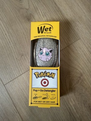 Pokemon Jigglypuff Wet Brush Pop + Go DetanglerSilver Pink Foldable IntelliFlex 