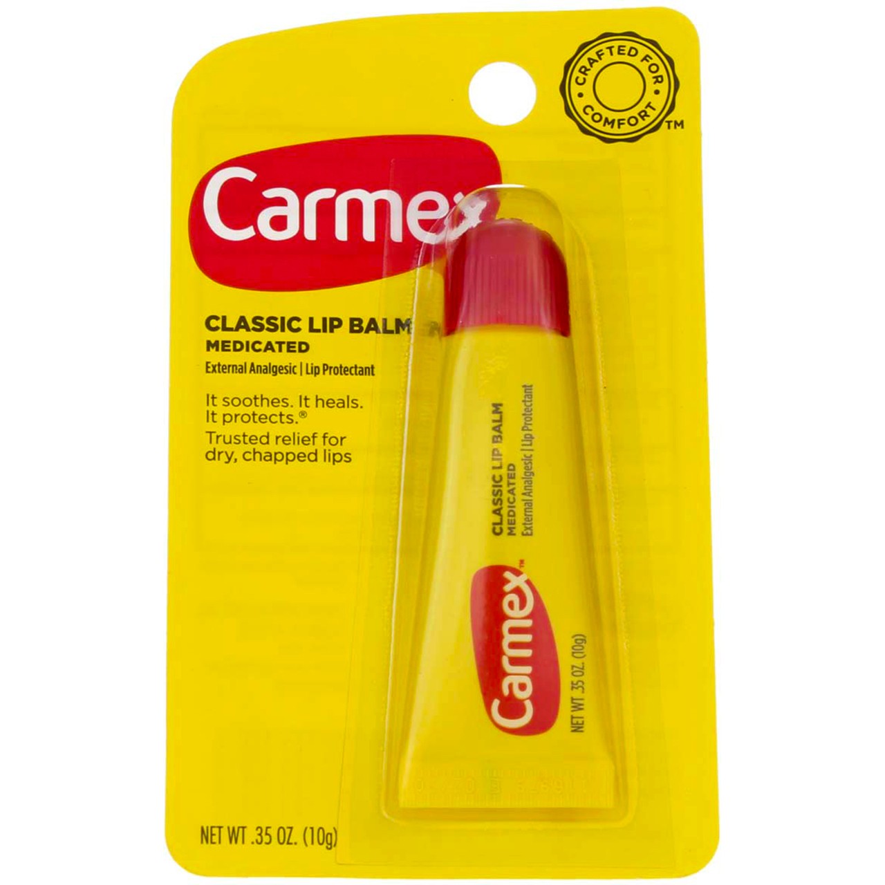 Carmex Classic Medicated Lip Balm Tube, Original, 0.35 oz