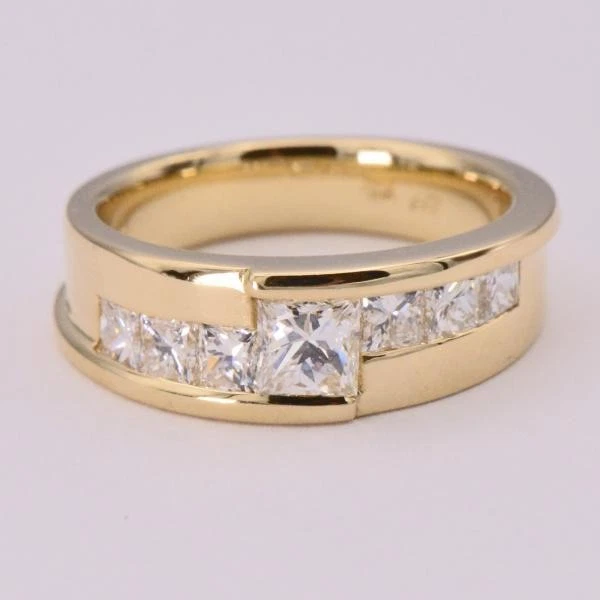 Ring Band mit Prinzess Diamanten 1,51 ct in 18 Kt 750 er Gold Grösse 55 - Bild 4 von 4