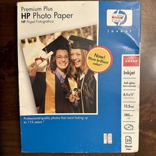 HP Premium Plus Photo Paper - Soft Gloss 8.5"x11" 25 Sheets 11.5 mil 75 lb NEW