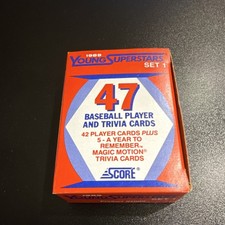 Score 1989 Young Superstars Set 1 Baseball Box - 47 Base & Trivia Cards MLB