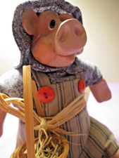 Russ The Country Folks Mr. Hogmore Kathleen Kelly Shelf Sitter Farm Rustic Pig