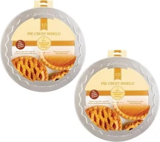 New Set Baking Pie Crust Protector Shield, Fits 9.5 and 10-Inch Plates, Set of 2
