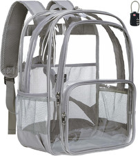Heavy Duty Clear Backpack for School with a TSA Lock  Large Clear Bookbag for G