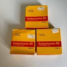 VINTAGE KODAK KODACHROME 40 COLOR SUPER 8 50F New Old Stock Lot Of 3 Expired