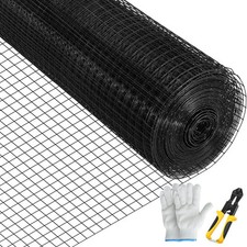 VEVOR Welded Wire Fence Vinyl Coated Chicken Rabbit Mesh 1"x1" 16 Gauge 24"x50