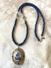 Gorgeous Vintage 1980’s Blue Willow Filigree Pendant Beads Necklace — photo 4