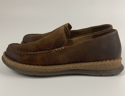 BORN Baylor Brown Distressed Suede Comfort Slip On Loafers  display picture 1