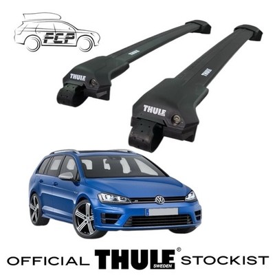Thule WingBar Edge Black Roof Bars for VW Golf Estate Mk.7 13-20 Rails