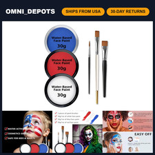 Patriotic Face  Body Paint Kit - Red, White, Blue - 4th of July, Halloween, Spo