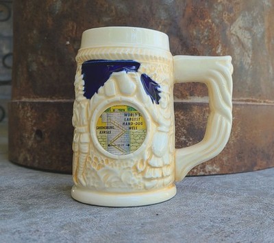 The World's Largest Hand Dug Well Greensburg Kansas Vintage Mug RARE Japan