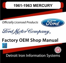 1961-1963 Mercury Meteor Commuter Monterey Shop Manuals Parts Books Cd