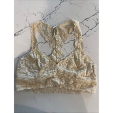 Free People Delicate Lace Racerback Bralette - Cream