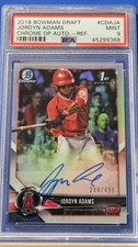 Jordyn Adams - 2018 Bowman Draft Chrome Autograph Refractor PSA 9  #208/499