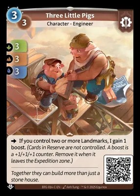 Altered Beyond The Gates Card #014-C Three Little Pigs - UNSCANNED