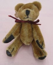 Boyd's T F Wuzzie Bear Miniature Plush Brown Bear 3" Jointed Animal Toy