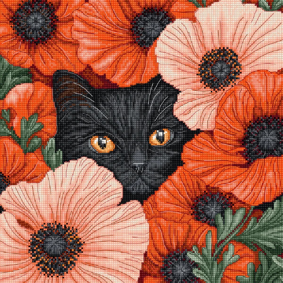 Letistitch counted cross stitch kit ""Poppy Eyes"", 24x24cm