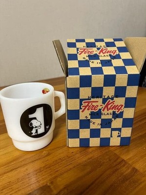 Snoopy Museum 1st Anniversary Fire King White Tasse Limited Edition Neu