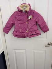 Disney Girl's Frozen Anna Elsa Pink Shimmer Gold Piping L/S Jacket Size 3