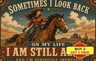 Vintage Cowgirl Horse Silhouette Art Retro Metal Tin Sign Western Room Decor