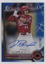 2022 Bowman Draft Chrome Pick Blue Refractor /150 Justin Boyd #CDA-JBD Auto 1j91