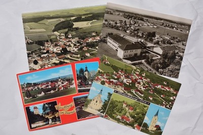 LOT (4) Famous Landmarks in Bruckberg (Lower Bavaria, Germany) Postcards