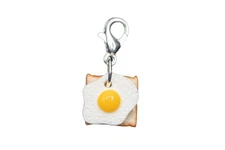 Toast with Egg Charm Zipper Pull Breakfast Charm Miniblings Bread