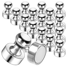 20Pack Magnets for Whiteboard Strong Fridge Magnets Silver Push Pin Refrigera...