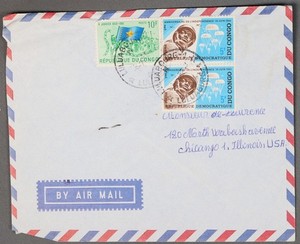 MayfairStamps Congo 1960 Pair Independence Anniversary to Chicago IL Air Mail Co