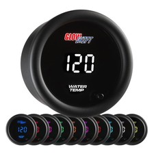GlowShift 10 Color Digital 300F Water Coolant Temp Gauge Kit, 2-1/16" 52mm