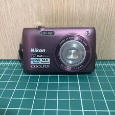 Nikon COOLPIX S4100 Digital Camera 14.0 MP 5x Optical Zoom Purple w/Case