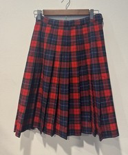 PENDLETON 100 Virgin Wool Pleated Manson Tartan Midi Skirt Size 6 Made in USA
