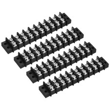 4 Pcs 10 Positions Terminal Block 300V 20A 9.5mm Pitch Dual Rows Strip