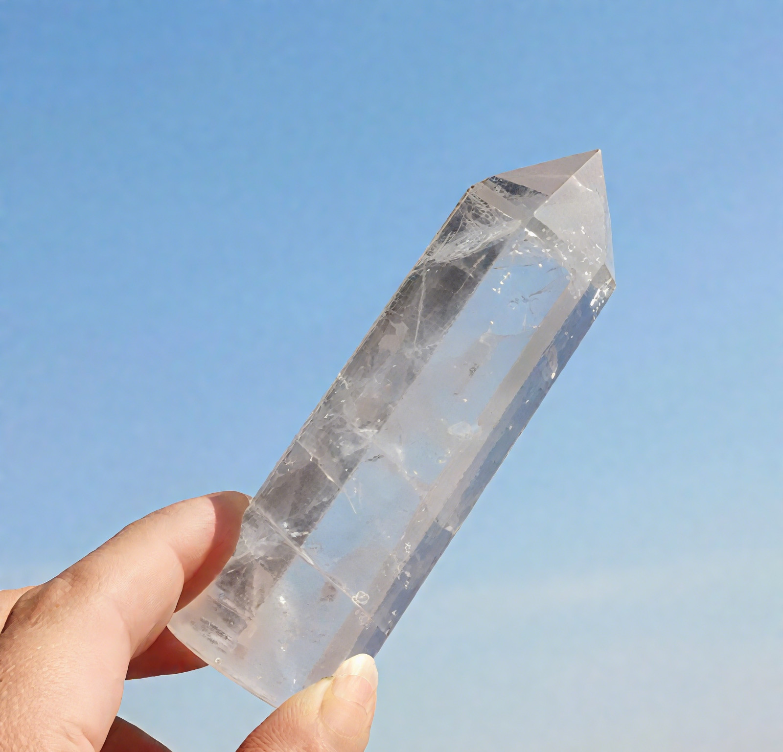 Natural Clear Quartz Tower Point Healing Energy Crystal Obelisk Wand Gifts