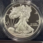 2001-W Proof American Silver Eagle Dollar Box & COA US Mint Bullion OGP   PR726