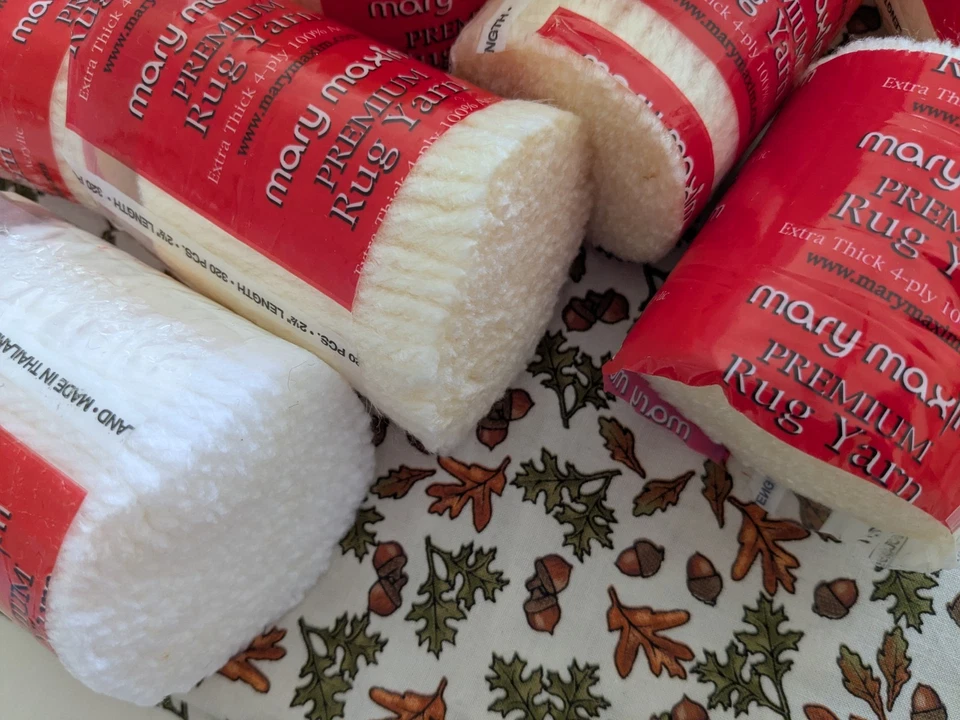 LOT of 9 Mary Maxim Pre-Cut Latch Hook Rug Yarn ULTRA PALE YELLOW 0251 - Image 2 of 2