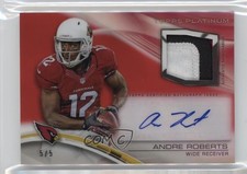 2013 Topps Platinum Veteran Red Refractor /5 Andre Roberts Patch Auto 1m5u