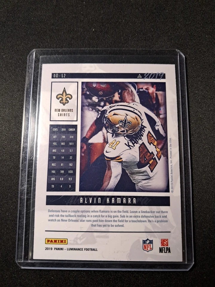 2019 Luminance Football Alvin Kamara 2/5 #52 - Image 3 of 3