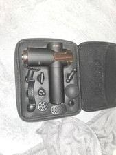 HY-IMPACT Cordless Massage Gun, Multispeed, 6 Attachments, Black/Gold