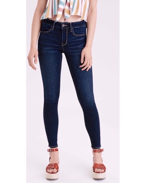 American Eagle Women's Dark Blue Skinny Stretch Denim Jeans
