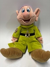 Disney Store Dopey Plush 14" Snow White Seven Dwarfs Stuffed Animal Green Coat