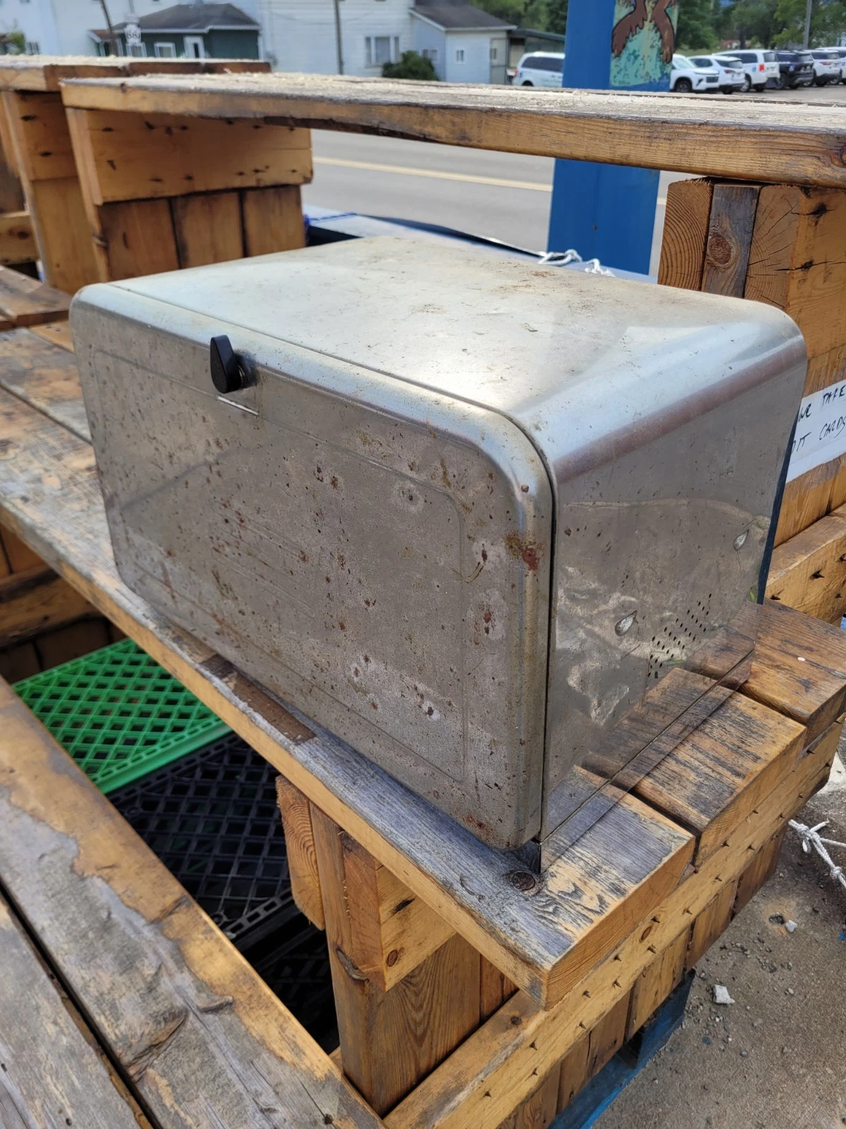 1950s metal bread box vintage