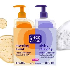 Clean  Clear 2-Pack Oil-Free Facial Cleansers with Citrus Scent, Morning Burst
