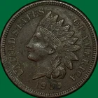 1909 Indian Head Cent Almost Uncirculated AU Coin, Corrosion #37164