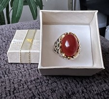 Blood Red Aqeeq Yemeni Sterling Silver Ring Men Size 9  10 Are Available