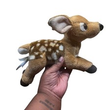 2015 Aurora Miyoni Spotted Fawn Deer Plush 10  Brown White Stuffed Animal